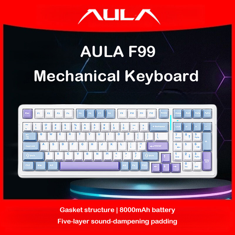 Gaming Keyboard No Rgb - AULA F99 Mechanical Keyboard Triple Mode