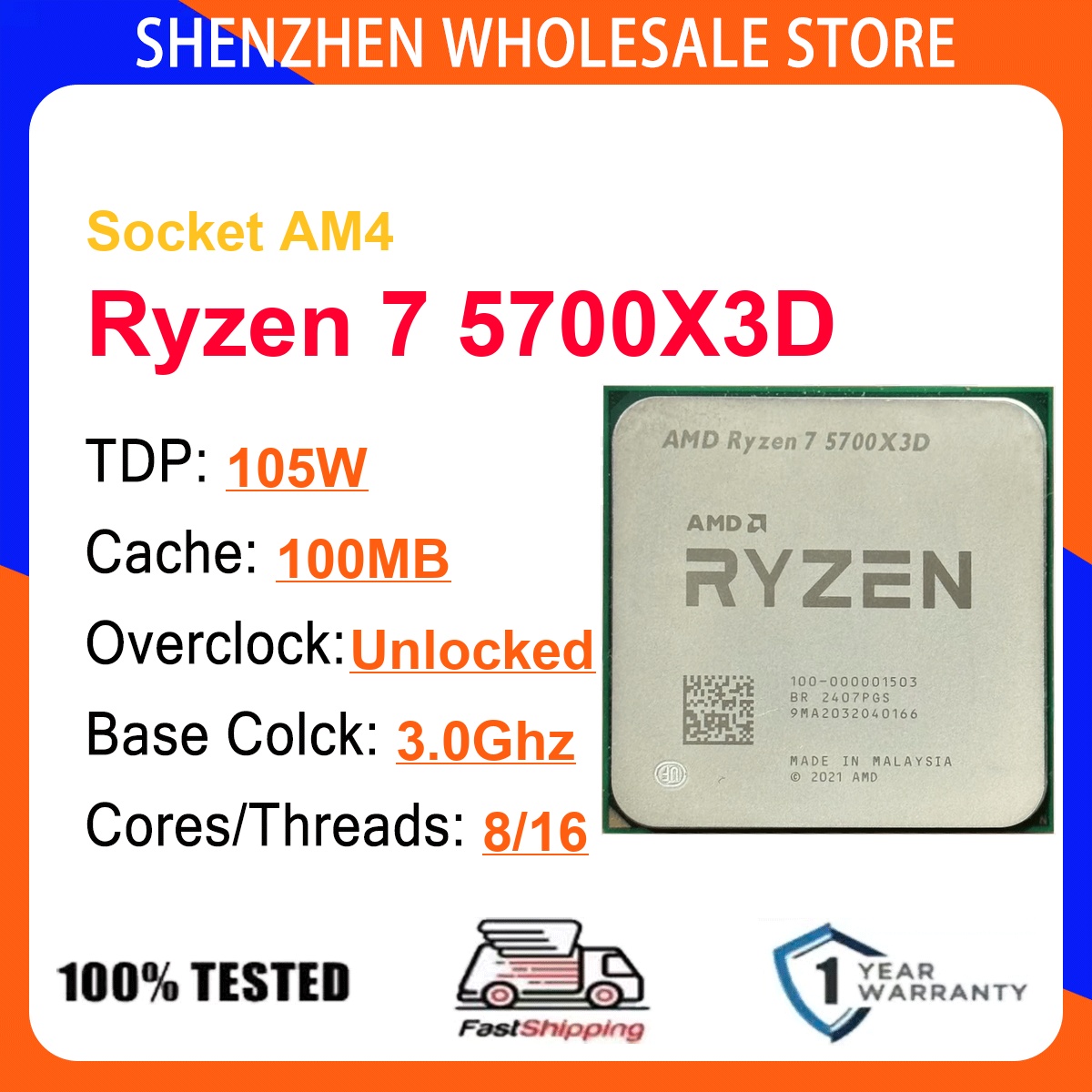 Amd Cpu Ryzen 7 - AMD Ryzen 7 5700X3D 8-Core 16-Thread