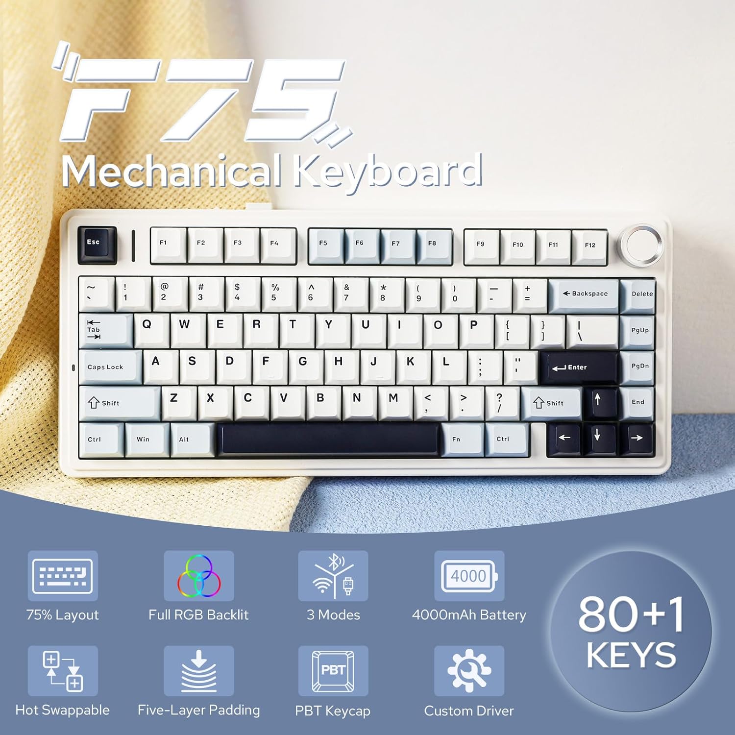 Aula F75 Mechanical Keyboard 7 - Gaming Keyboard Hot Swappable review and price